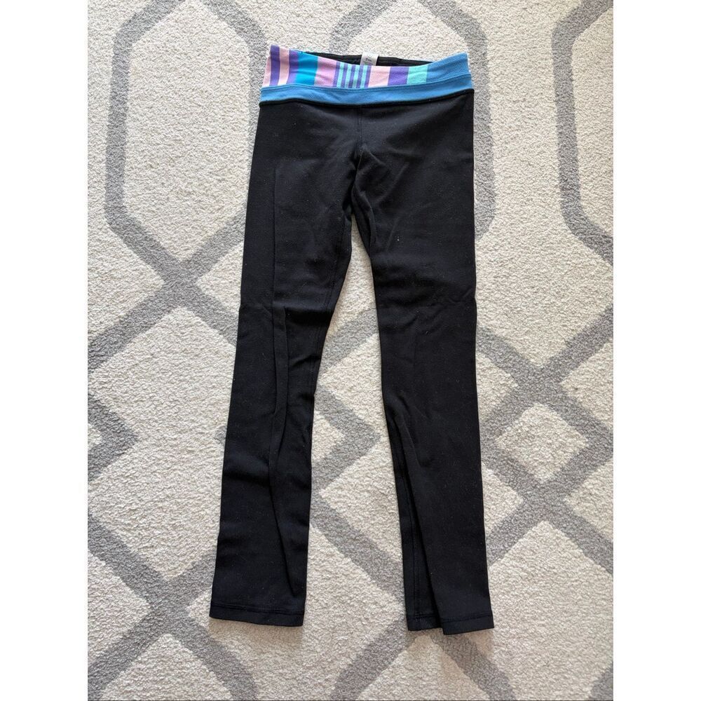 Ivivva Lululemon Athletic Leggings Colorful Waistband Size 6 Girls